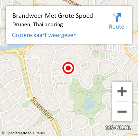 Locatie op kaart van de 112 melding: Brandweer Met Grote Spoed Naar Drunen, Thailandring op 14 mei 2022 12:17