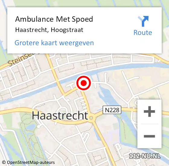 Locatie op kaart van de 112 melding: Ambulance Met Spoed Naar Haastrecht, Hoogstraat op 14 mei 2022 13:07