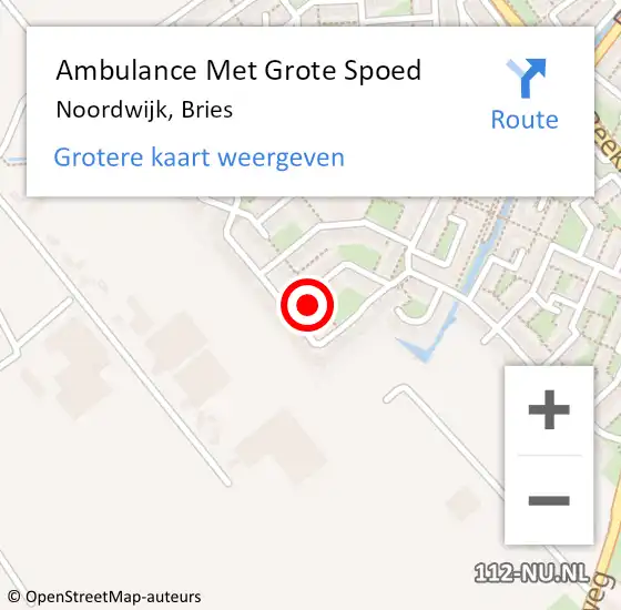 Locatie op kaart van de 112 melding: Ambulance Met Grote Spoed Naar Noordwijk, Bries op 14 mei 2022 14:08