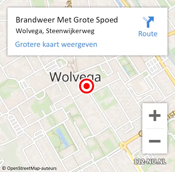 Locatie op kaart van de 112 melding: Brandweer Met Grote Spoed Naar Wolvega, Steenwijkerweg op 14 mei 2022 14:55