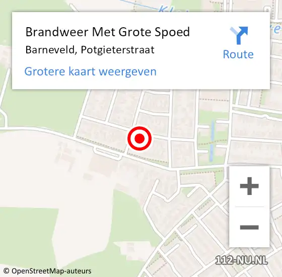 Locatie op kaart van de 112 melding: Brandweer Met Grote Spoed Naar Barneveld, Potgieterstraat op 14 mei 2022 14:57