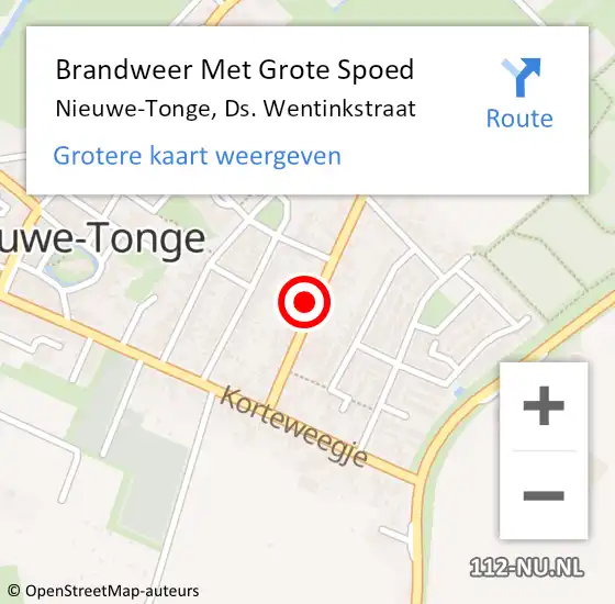 Locatie op kaart van de 112 melding: Brandweer Met Grote Spoed Naar Nieuwe-Tonge, Ds. Wentinkstraat op 14 mei 2022 15:19