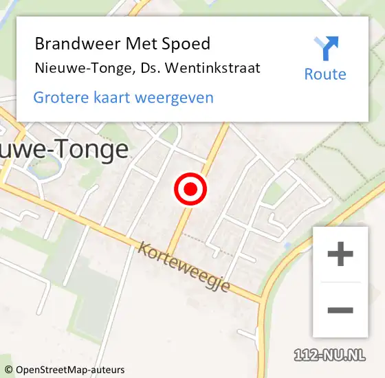 Locatie op kaart van de 112 melding: Brandweer Met Spoed Naar Nieuwe-Tonge, Ds. Wentinkstraat op 14 mei 2022 15:26