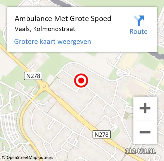 Locatie op kaart van de 112 melding: Ambulance Met Grote Spoed Naar Vaals, Kolmondstraat op 8 oktober 2013 15:30