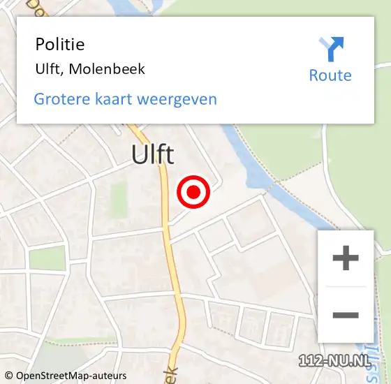 Locatie op kaart van de 112 melding: Politie Ulft, Molenbeek op 14 mei 2022 15:47