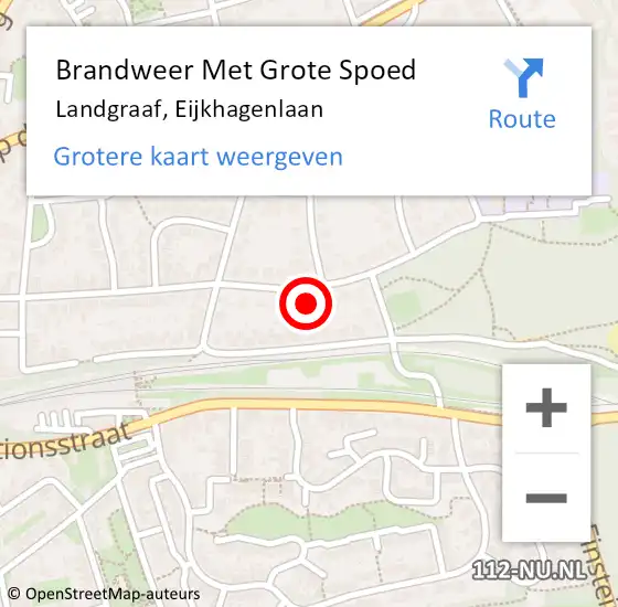 Locatie op kaart van de 112 melding: Brandweer Met Grote Spoed Naar Landgraaf, Eijkhagenlaan op 14 mei 2022 16:03
