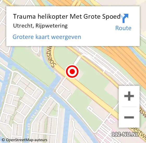 Locatie op kaart van de 112 melding: Trauma helikopter Met Grote Spoed Naar Utrecht, Rijpwetering op 14 mei 2022 16:16