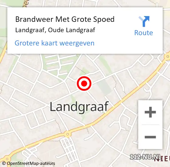 Locatie op kaart van de 112 melding: Brandweer Met Grote Spoed Naar Landgraaf, Oude Landgraaf op 14 mei 2022 16:25