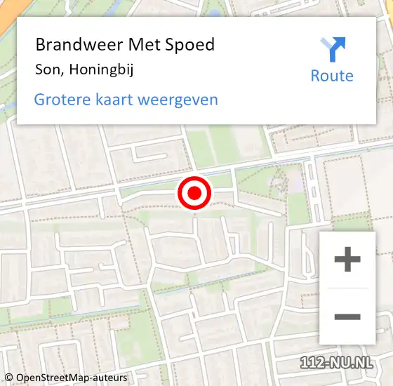 Locatie op kaart van de 112 melding: Brandweer Met Spoed Naar Son, Honingbij op 14 mei 2022 16:28