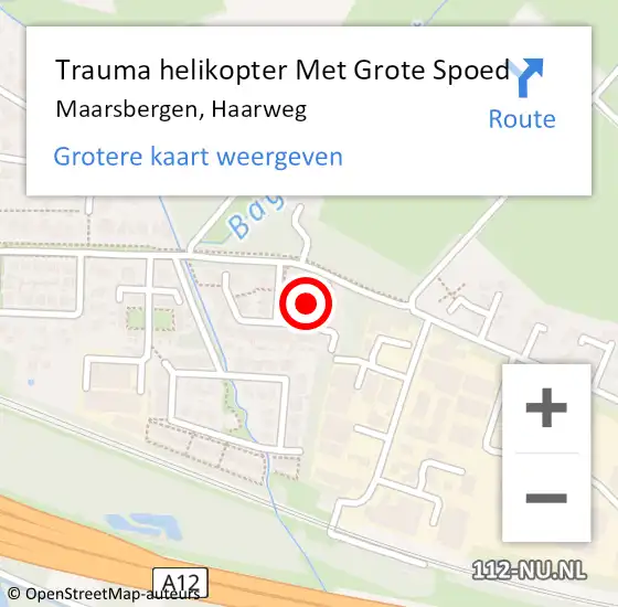 Locatie op kaart van de 112 melding: Trauma helikopter Met Grote Spoed Naar Maarsbergen, Haarweg op 14 mei 2022 16:29