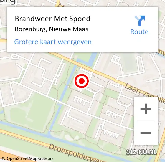 Locatie op kaart van de 112 melding: Brandweer Met Spoed Naar Rozenburg, Nieuwe Maas op 14 mei 2022 16:49