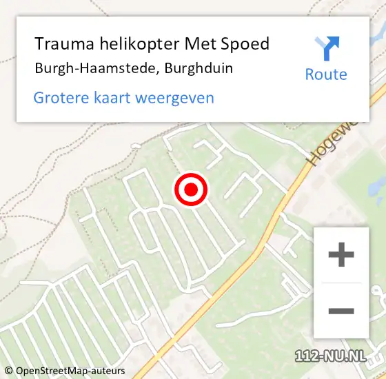 Locatie op kaart van de 112 melding: Trauma helikopter Met Spoed Naar Burgh-Haamstede, Burghduin op 14 mei 2022 17:15