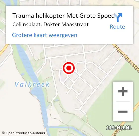 Locatie op kaart van de 112 melding: Trauma helikopter Met Grote Spoed Naar Colijnsplaat, Dokter Maasstraat op 14 mei 2022 17:30