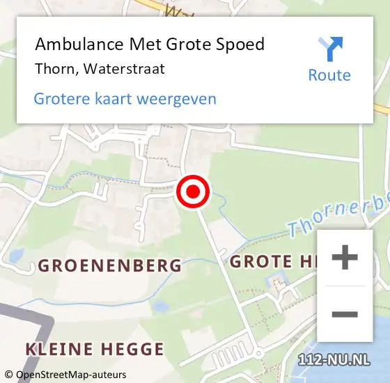 Locatie op kaart van de 112 melding: Ambulance Met Grote Spoed Naar Thorn, Waterstraat op 14 mei 2022 17:42