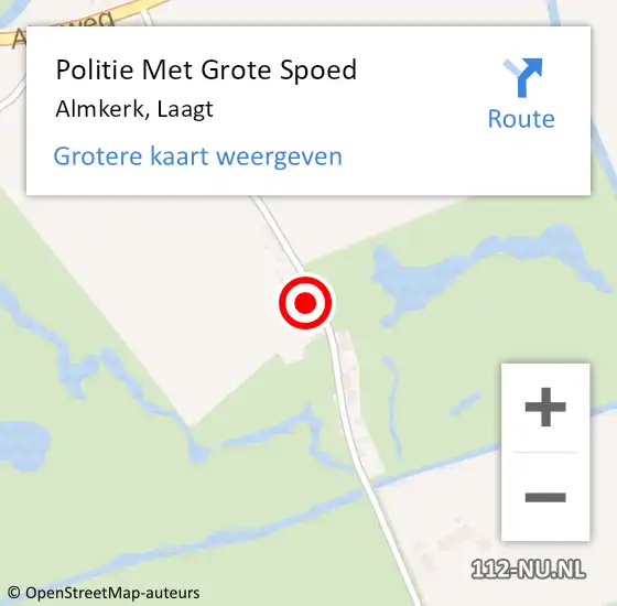 Locatie op kaart van de 112 melding: Politie Met Grote Spoed Naar Almkerk, Laagt op 14 mei 2022 17:58