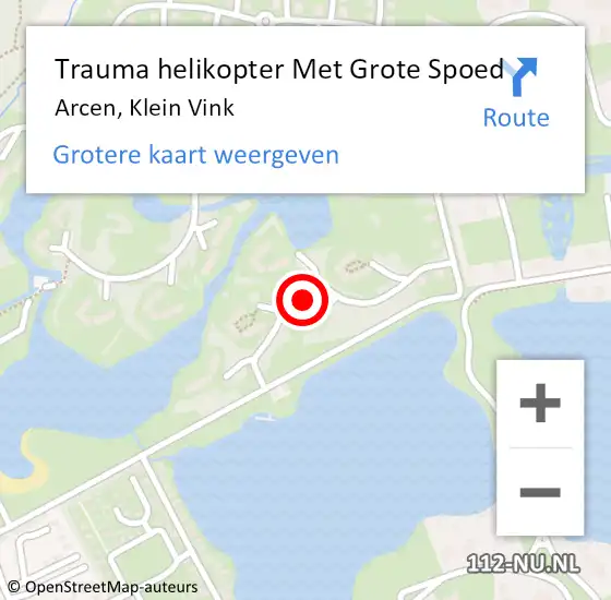 Locatie op kaart van de 112 melding: Trauma helikopter Met Grote Spoed Naar Arcen, Klein Vink op 14 mei 2022 18:14