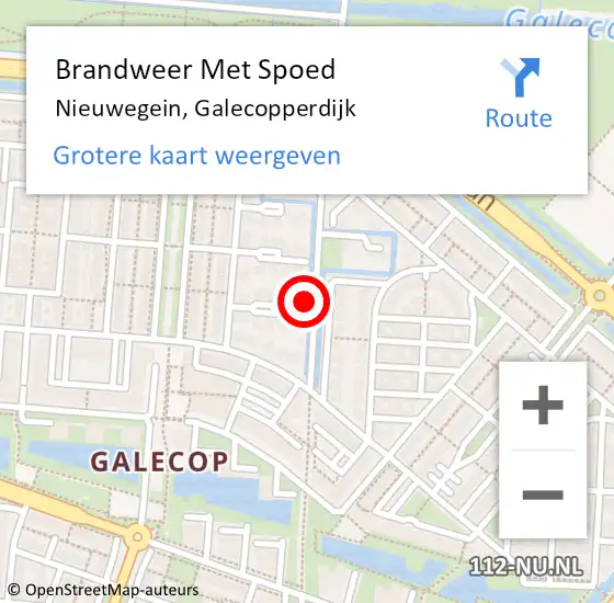 Locatie op kaart van de 112 melding: Brandweer Met Spoed Naar Nieuwegein, Galecopperdijk op 14 mei 2022 18:56