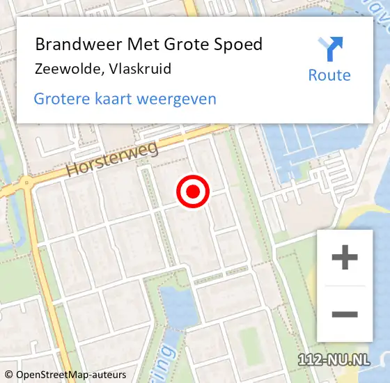 Locatie op kaart van de 112 melding: Brandweer Met Grote Spoed Naar Zeewolde, Vlaskruid op 14 mei 2022 19:18