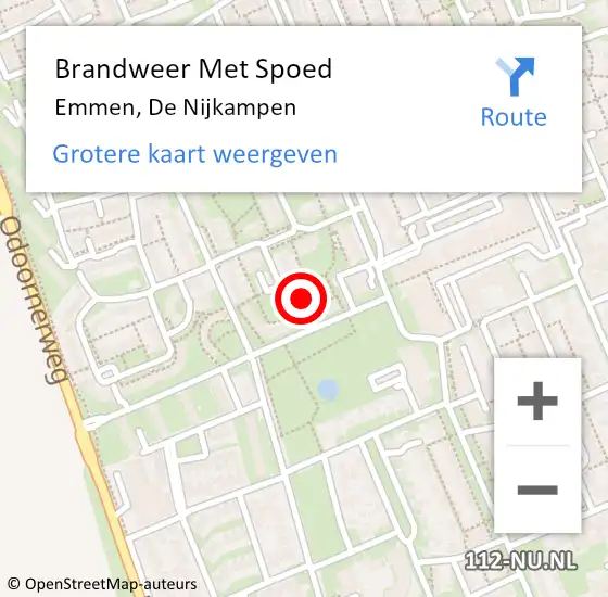 Locatie op kaart van de 112 melding: Brandweer Met Spoed Naar Emmen, De Nijkampen op 14 mei 2022 19:18