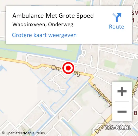 Locatie op kaart van de 112 melding: Ambulance Met Grote Spoed Naar Waddinxveen, Onderweg op 14 mei 2022 19:35