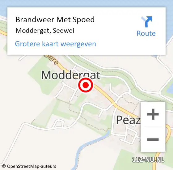 Locatie op kaart van de 112 melding: Brandweer Met Spoed Naar Moddergat, Seewei op 14 mei 2022 19:58