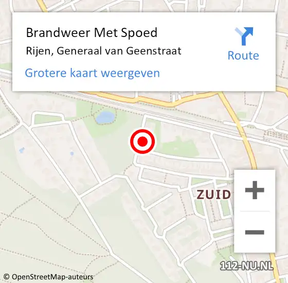 Locatie op kaart van de 112 melding: Brandweer Met Spoed Naar Rijen, Generaal van Geenstraat op 14 mei 2022 20:32