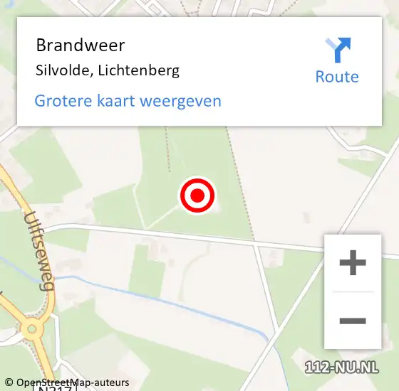 Locatie op kaart van de 112 melding: Brandweer Silvolde, Lichtenberg op 14 mei 2022 20:53