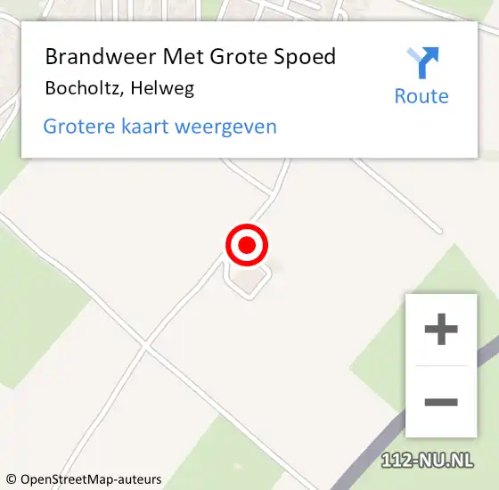 Locatie op kaart van de 112 melding: Brandweer Met Grote Spoed Naar Bocholtz, Helweg op 14 mei 2022 21:32