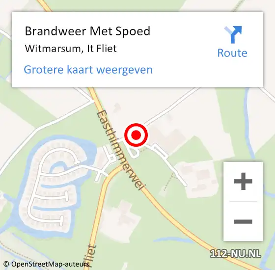 Locatie op kaart van de 112 melding: Brandweer Met Spoed Naar Witmarsum, It Fliet op 14 mei 2022 21:48