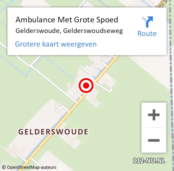 Locatie op kaart van de 112 melding: Ambulance Met Grote Spoed Naar Gelderswoude, Gelderswoudseweg op 14 mei 2022 22:09