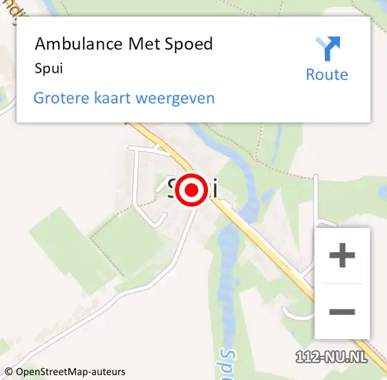 Locatie op kaart van de 112 melding: Ambulance Met Spoed Naar Spui op 14 mei 2022 22:54