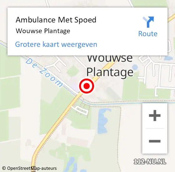 Locatie op kaart van de 112 melding: Ambulance Met Spoed Naar Wouwse Plantage op 14 mei 2022 23:13