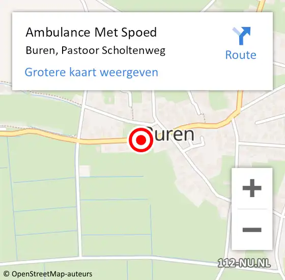 Locatie op kaart van de 112 melding: Ambulance Met Spoed Naar Buren, Pastoor Scholtenweg op 17 juli 2014 11:48