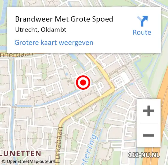 Locatie op kaart van de 112 melding: Brandweer Met Grote Spoed Naar Utrecht, Oldambt op 15 mei 2022 00:46