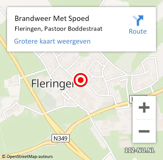Locatie op kaart van de 112 melding: Brandweer Met Spoed Naar Fleringen, Pastoor Boddestraat op 15 mei 2022 00:51