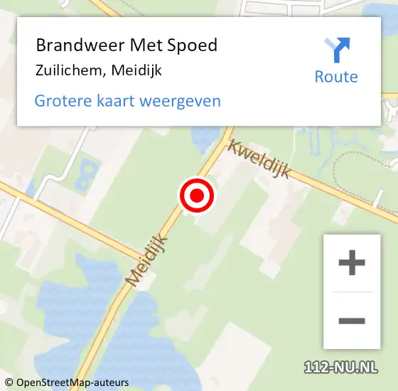 Locatie op kaart van de 112 melding: Brandweer Met Spoed Naar Zuilichem, Meidijk op 15 mei 2022 02:27