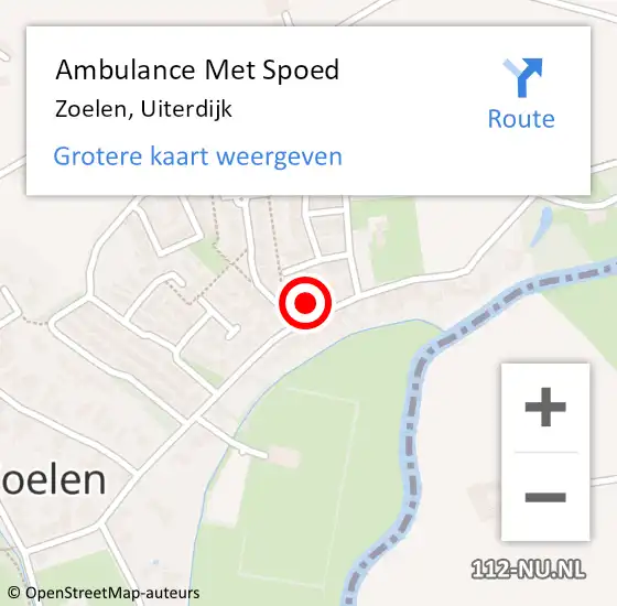 Locatie op kaart van de 112 melding: Ambulance Met Spoed Naar Zoelen, Uiterdijk op 15 mei 2022 03:01