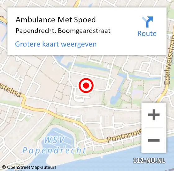 Locatie op kaart van de 112 melding: Ambulance Met Spoed Naar Papendrecht, Boomgaardstraat op 15 mei 2022 03:10