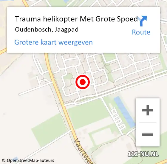 Locatie op kaart van de 112 melding: Trauma helikopter Met Grote Spoed Naar Oudenbosch, Jaagpad op 15 mei 2022 03:31