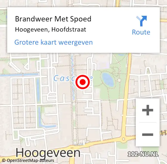 Locatie op kaart van de 112 melding: Brandweer Met Spoed Naar Hoogeveen, Hoofdstraat op 15 mei 2022 06:24