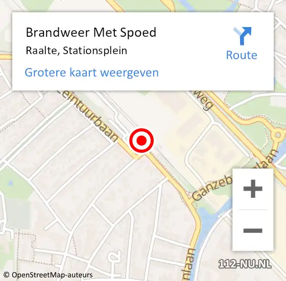 Locatie op kaart van de 112 melding: Brandweer Met Spoed Naar Raalte, Stationsplein op 15 mei 2022 08:19