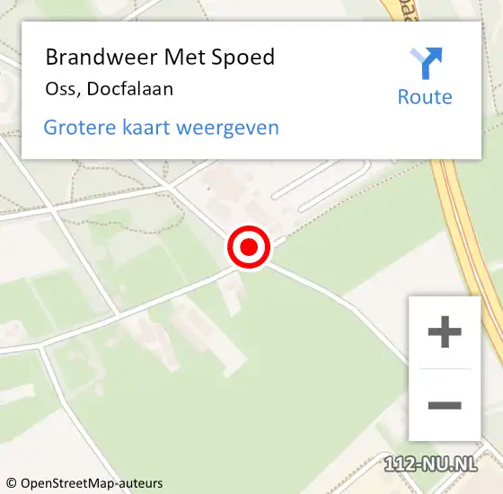 Locatie op kaart van de 112 melding: Brandweer Met Spoed Naar Oss, Docfalaan op 15 mei 2022 08:43