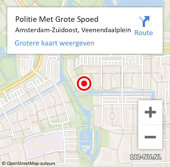 Locatie op kaart van de 112 melding: Politie Met Grote Spoed Naar Amsterdam-Zuidoost, Veenendaalplein op 15 mei 2022 10:13