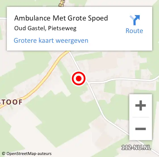 Locatie op kaart van de 112 melding: Ambulance Met Grote Spoed Naar Oud Gastel, Pietseweg op 17 juli 2014 12:14