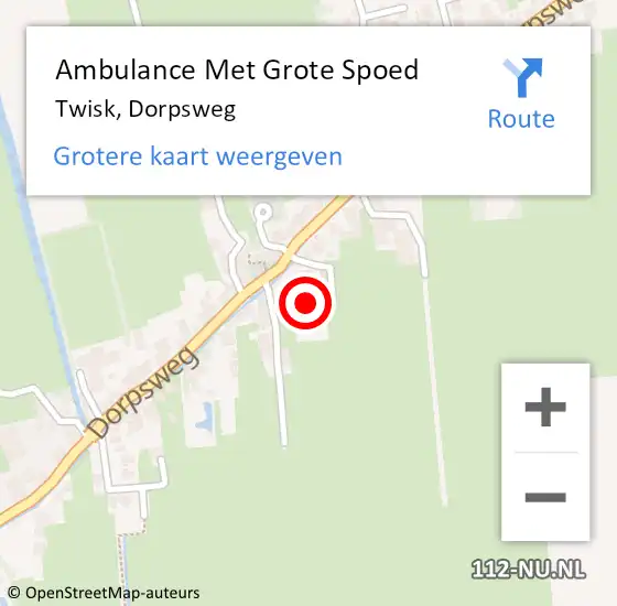 Locatie op kaart van de 112 melding: Ambulance Met Grote Spoed Naar Twisk, Dorpsweg op 15 mei 2022 12:26