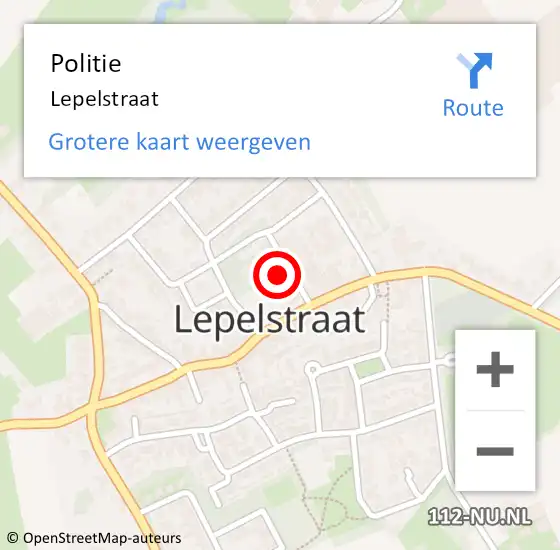 Locatie op kaart van de 112 melding: Politie Lepelstraat op 15 mei 2022 12:39