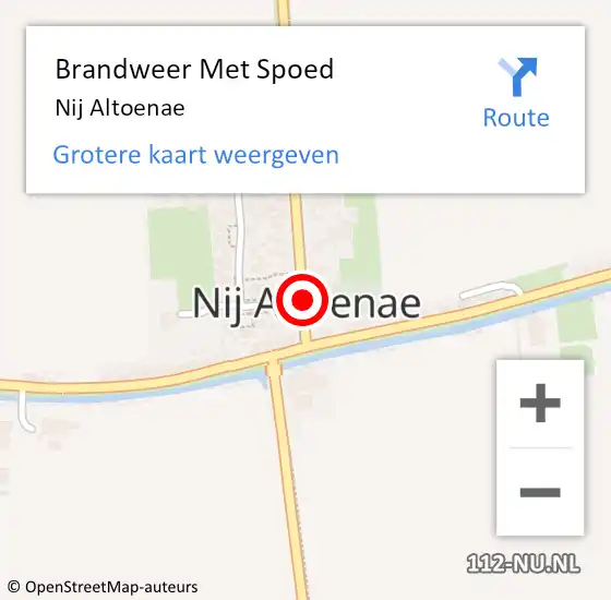 Locatie op kaart van de 112 melding: Brandweer Met Spoed Naar Nij Altoenae op 15 mei 2022 12:54