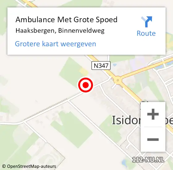 Locatie op kaart van de 112 melding: Ambulance Met Grote Spoed Naar Haaksbergen, Binnenveldweg op 15 mei 2022 13:11