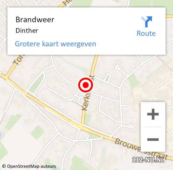 Locatie op kaart van de 112 melding: Brandweer Dinther op 15 mei 2022 13:31