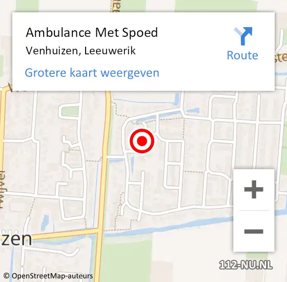 Locatie op kaart van de 112 melding: Ambulance Met Spoed Naar Venhuizen, Leeuwerik op 15 mei 2022 13:52